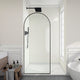 Ember Series 78 in. x 34 in. Framed Arch Fixed Shower Screen Door in Matte Black with 8mm Tempered Clear Glass