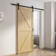 ID-AZBD01 - ANZZI ANZZI Barn Door Kit - 36x84" K Sliding Single Barn Door with Barn Doors and Hardware Included- Solid Core MDF + PVC Single Sliding Barn Door - Natural Color