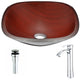 LSAZ066-095 - ANZZI Cansa Series Deco-Glass Vessel Sink in Rich Timber with Harmony Faucet in Chrome