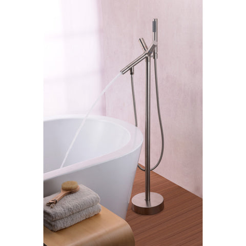FS-AZ0042BN - ANZZI Havasu 2-Handle Claw Foot Tub Faucet with Hand Shower in Brushed Nickel