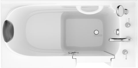 53 - 60 in. x 26 in. Right Drain Soaking Walk-in Tub in White