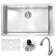 KAZ3018-031B - ANZZI VANGUARD Undermount 30 in. Single Bowl Kitchen Sink with Accent Faucet in Brushed Nickel