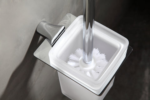 ANZZI Essence Toilet Brush Holder, Wall Mounted, RHINO ALLOY Certified Stainless Steel & Zinc, Brush Included, Scratch Resistant Surface, Multiple Finishes