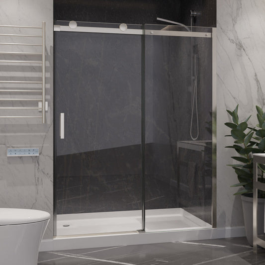 ANZZI Rhodes Series 60 in. x 76 in. Frameless Sliding Shower Door with Handle