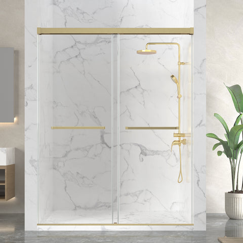 Ward Series Frameless Sliding Shower Door in Various colors with Tempered Clear Glass