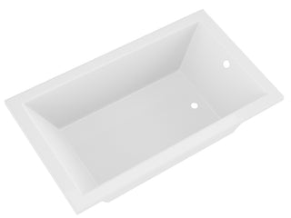 ANZZI Illyrian Series 72" L Drop-In Soaker Bathtub, Marine Grade Acrylic, Reversible Drain, Minimalism-Inspired Design, White