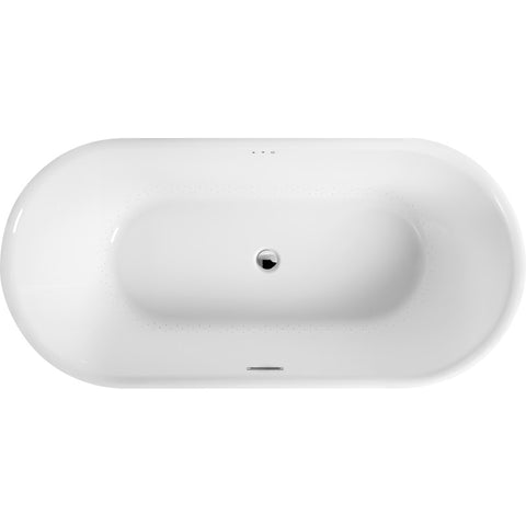ANZZI Jericho Series 67" Air Jetted Freestanding Acrylic Bathtub in White