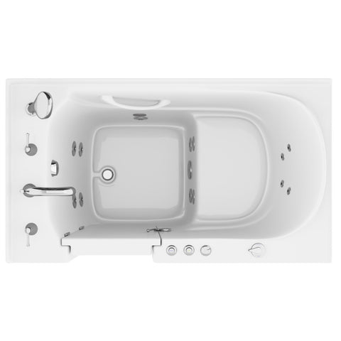 ANZZI ANZZI 30 in. x 53 in. Left Drain Quick Fill Walk-In Whirlpool Tub with Powered Fast Drain in White