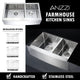 ANZZI Elysian Farmhouse 36 in. Kitchen Sink with Soave Faucet in Brushed Nickel