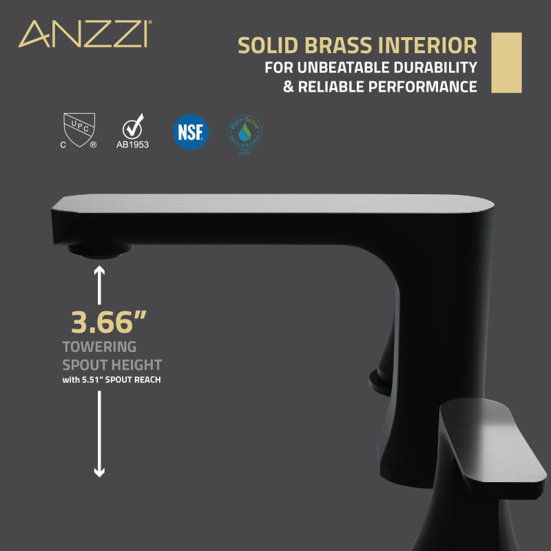 ANZZI 2-Handle 3-Hole 8 in. Widespread Bathroom Faucet With Pop-up Drain