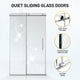 Mountain 48 in Reversible Frameless Sliding Deco-Glass Shower Door with Soft-Close System and Chrome Finish