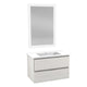 VT-MR3CT30-WH - ANZZI 30 in W x 20 in H x 18 in D Bath Vanity in Rich White with Cultured Marble Vanity Top in White with White Basin & Mirror