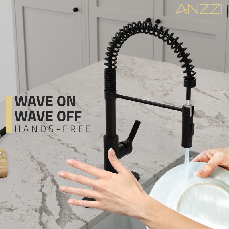 ANZZI Ola Hands Free Touchless 1-Handle Pull-Down Sprayer Kitchen Faucet  with Motion Sense and Fan Sprayer