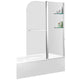 ANZZI 60 in. L x 30 in. W Right Drain Tub in White and 48 in. W x 58 in. H Frameless Tub Door in Brushed Nickel Finish