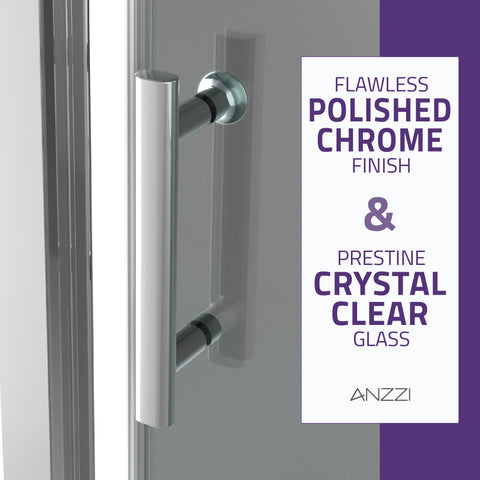 ANZZI Halberd 48 in. x 72 in. Framed Shower Door with TSUNAMI GUARD