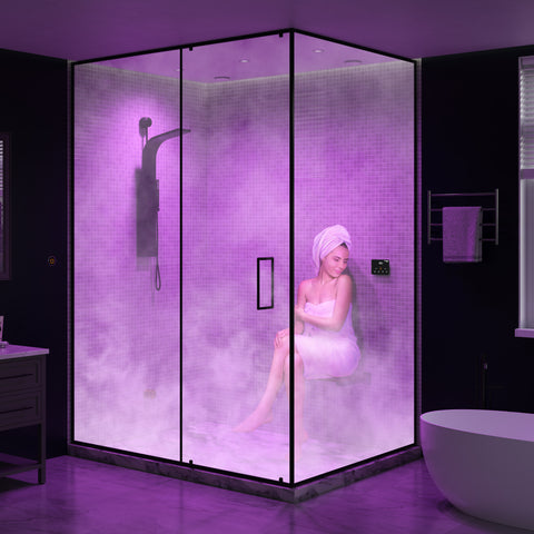 Black Series 9KW Steam Bath Generator with Wireless Remote, BLUETOOTH, WIFI, and Dual Aroma Pump in Brushed Nickel