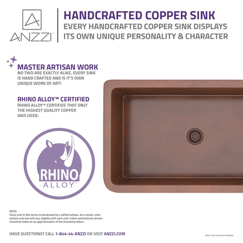 Mytilene Farmhouse Handmade Copper 36 in. 0-Hole Single Bowl Kitchen Sink with Floral Design Panel in Polished Antique Copper