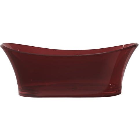 ANZZI Azul 5.8 ft. Solid Surface Center Drain Freestanding Bathtub in Deep Red