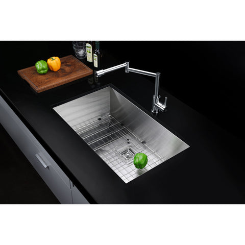Vanguard Undermount Stainless Steel 30 in. 0-Hole Single Bowl Kitchen Sink