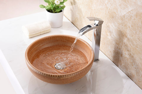 Earthen Series Vessel Sink in Creamy Beige
