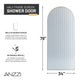Ember Series 78 in. x 34 in. Framed Arch Fixed Shower Screen Door in Brushed Nickel with 8mm Tempered Fluted Glass