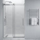 SD-FRLS05901CH - ANZZI Stellar Series 48 in. x 76 in. H Sliding Frameless Shower Door in Chrome with Tsunami Guard Tempered Clear Glass