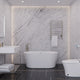 Chand Series 55 in. x 30 in. Flat Bottom Acrylic Freestanding Soaking Bathtub with Center Drain in Glossy White