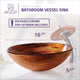 ANZZI Komaru Series Vessel Sink in Brown with Pop-Up Drain and Matching Faucet in Lustrous Brown