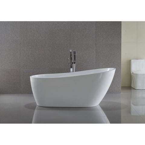 FT-AZ093 - ANZZI Trend Series 5.58 ft. Freestanding Bathtub in White