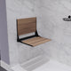 ANZZI Saxon Folding Teak Shower Seat (17" x 17"), 350 lbs Weight Capacity, Natural Teak Wood, ADA Compliant, Robust Wall Mount