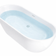 ANZZI Mone Series 67" L Freestanding Soaker Tub with Elegant Contemporary Design, Durable Acrylic Construction, and Built-in Overflow, Glossy White