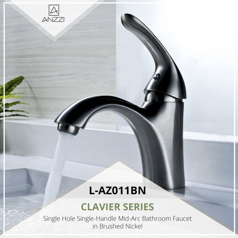 L-AZ011 - ANZZI Clavier Series Single Hole Single-Handle Mid-Arc Bathroom  Faucet in Polished Chrome