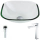 LSAZ074-096 - ANZZI Cadenza Series Deco-Glass Vessel Sink in Lustrous Clear with Enti Faucet in Chrome