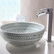 Cadence Series 16 in. Round Bathroom Vessel Sink with Stain-Resistant Non-Porous Surface in Decor White Finish Glass