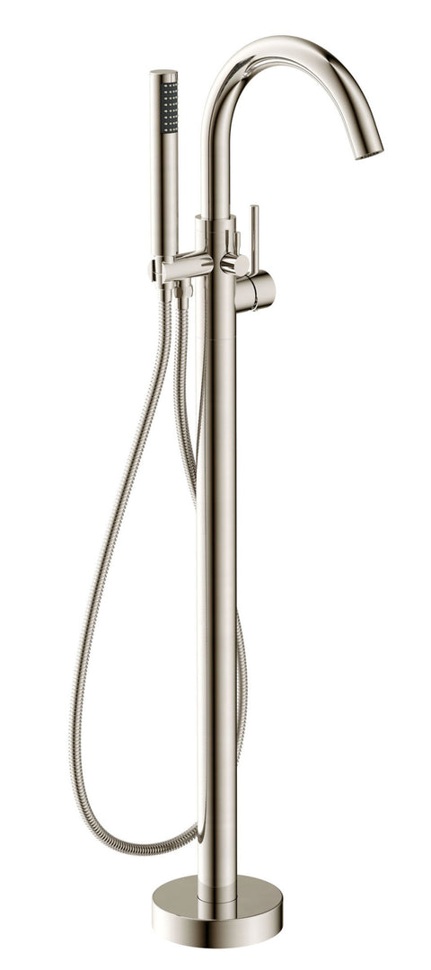 Coral Series 2-Handle Freestanding Tub Faucet with 60 in. Euro-Grip Hand Sprayer in Brushed Nickel