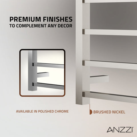 ANZZI Charles Series 6-Bar Stainless Steel Wall Mounted Electric Towel Warmer Rack