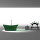 ANZZI Azul 5.8 ft. Solid Surface Center Drain Freestanding Bathtub in Emerald Green