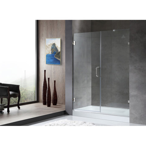 SD-AZ8073-01CH - ANZZI Makata Series 60 in. by 72 in. Frameless Hinged Alcove Shower Door in Polished Chrome with Handle