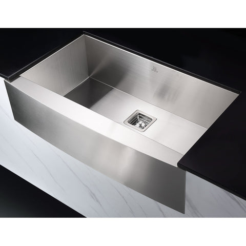 ANZZI Elysian Farmhouse 32 in. Single Bowl Kitchen Sink with Faucet in Brushed Nickel