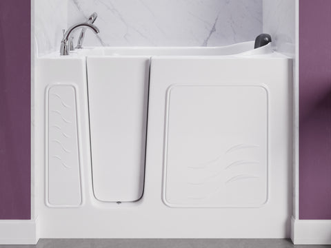 53 - 60 in. x 26 in. Left Drain Soaking Walk-in Tub in White