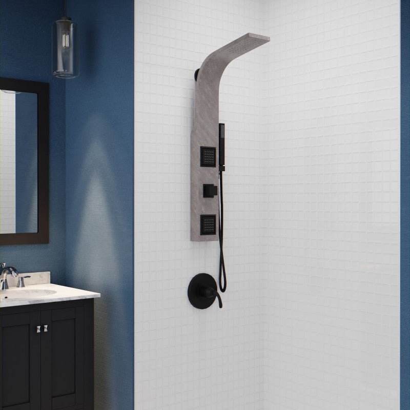 ANZZI Aura 2-Jetted Shower Panel with Heavy Rain Shower & Spray Wand