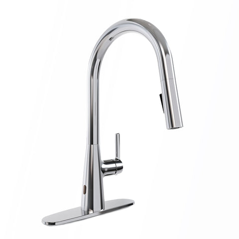 Modern Touchless Polished Chrome Pull-Down Kitchen Faucet