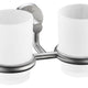 Caster Series 7.36 in. Double Toothbrush Holder in Brushed Nickel