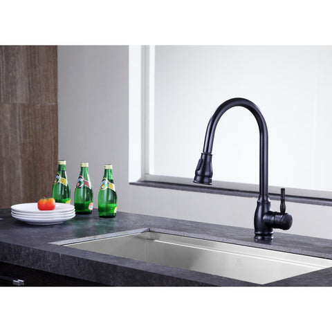 KF-AZ215ORB - ANZZI Bell Single-Handle Pull-Out Sprayer Kitchen Faucet in Oil Rubbed Bronze