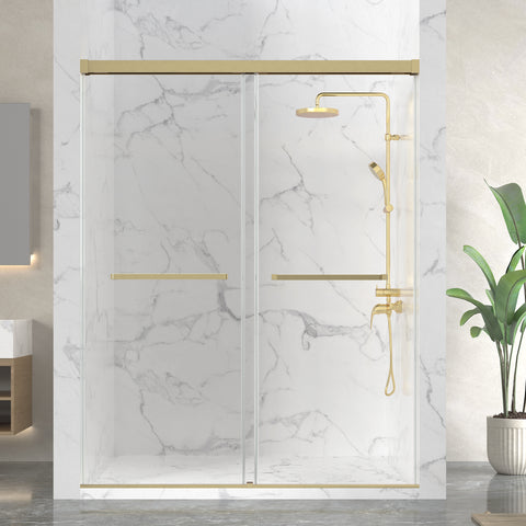 Ward Series Frameless Sliding Shower Door in Various colors with Tempered Clear Glass