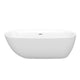 ANZZI Britt 59 in. Acrylic Flatbottom Freestanding Bathtub in White