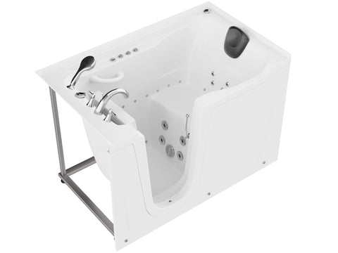 36 in. x 60 in. Left Drain Quick Fill Walk-In Whirlpool and Air Tub with Powered Fast Drain in White