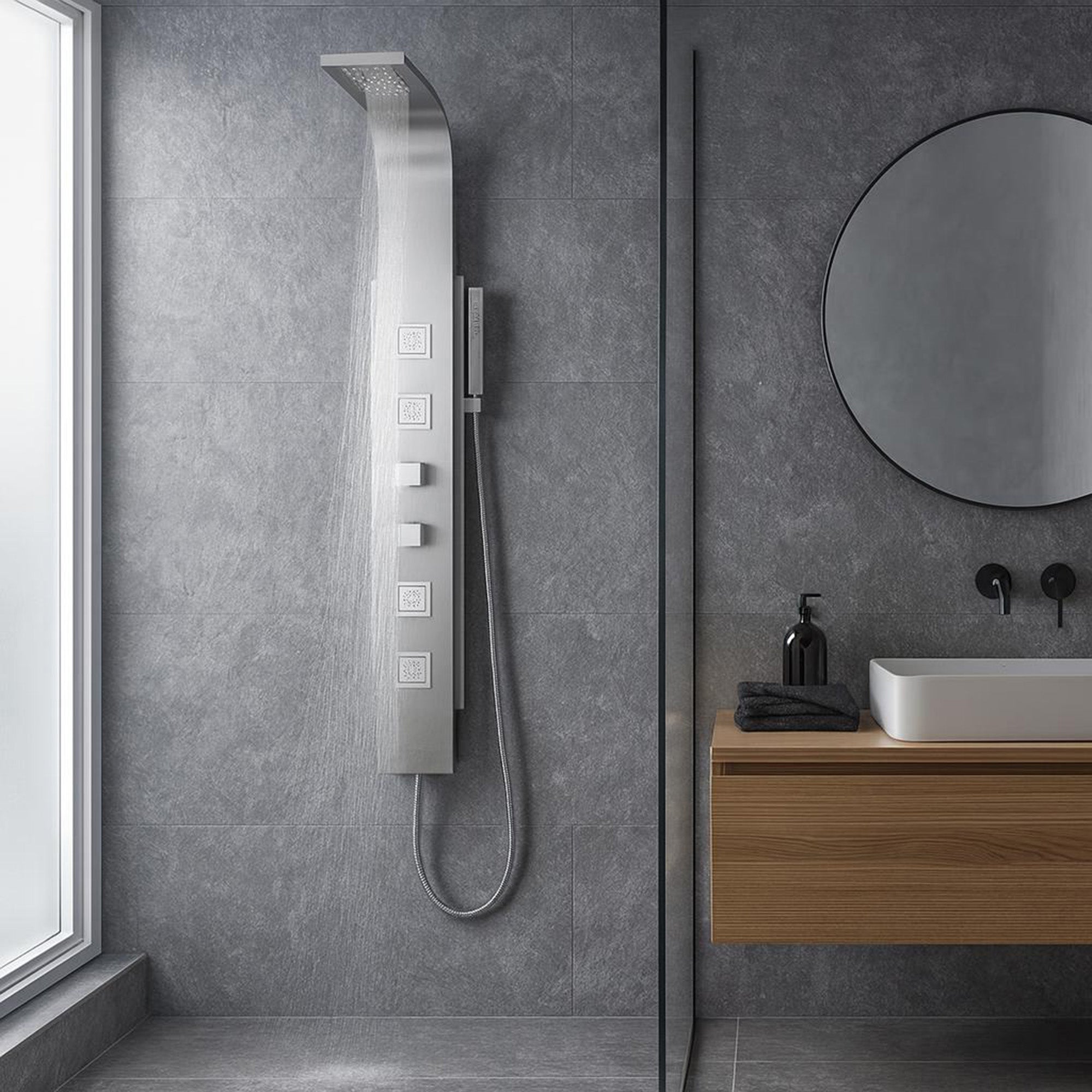 SP-AZ035 - ANZZI VISOR Series 60 in. 4-Jetted Full Body Shower