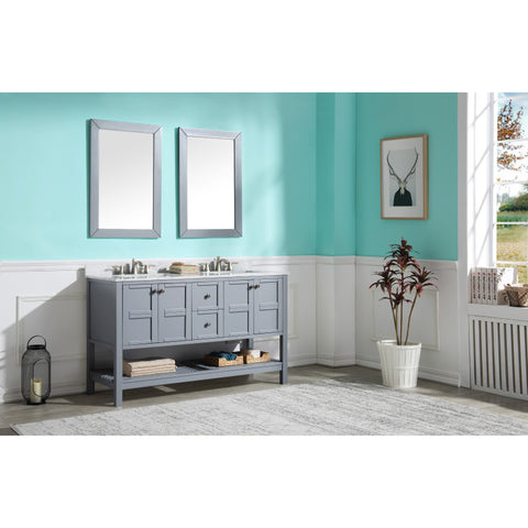 V-MGG013-60 - ANZZI Montaigne 60 in. W x 35 in. H Bathroom Vanity Set in Rich Gray
