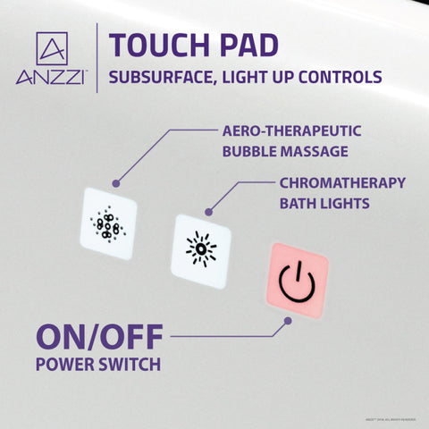 ANZZI Janet Series 67 in. Freestanding Acrylic Air and Whirlpool Bathtub with Touch Sensitive Control and Chroma Lights